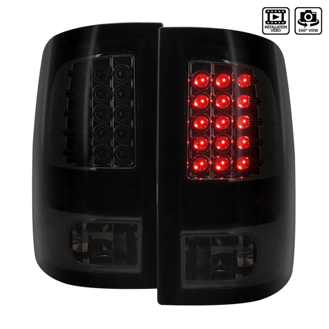 LT-RAM09BBLED-TM – SPEC-D TUNIN Tail Light Assembly, LED Smoke Lens Glossy Black Housing Red Bulb Set Of 2 Bulbs Not ...